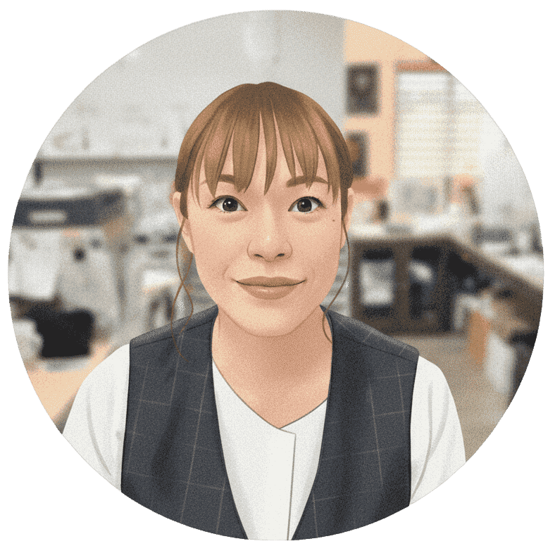 受付担当、猪股さんのイラスト