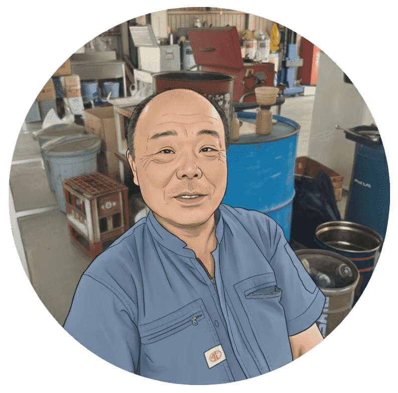 塗装担当の三須さんのイラスト