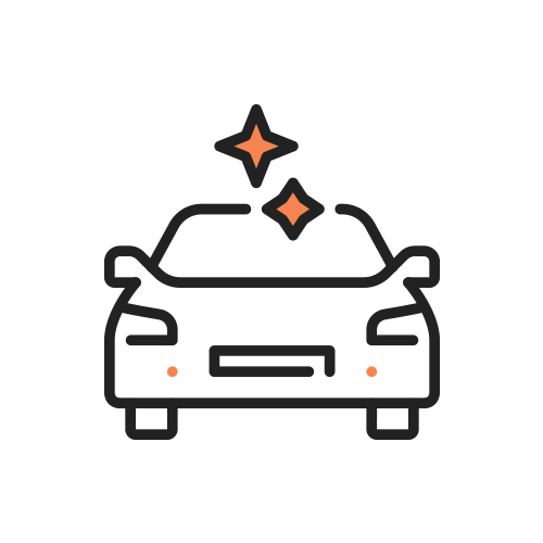 車が光っている様子のイラスト